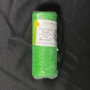 Floral Garden Bright Green Decorative Mesh 6” x 180”